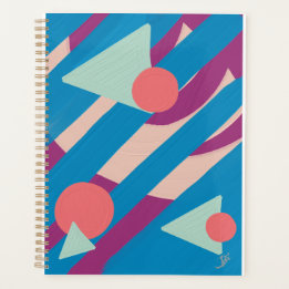 幾何学的な油絵の形 ビンテージパレット プランナー手帳