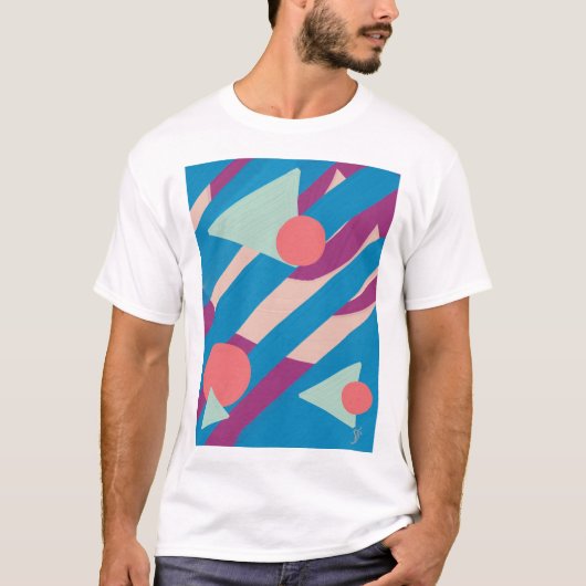 幾何学的な油絵の形 ビンテージパレット Tシャツ (正面)