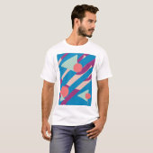 幾何学的な油絵の形 ビンテージパレット Tシャツ (正面フル)