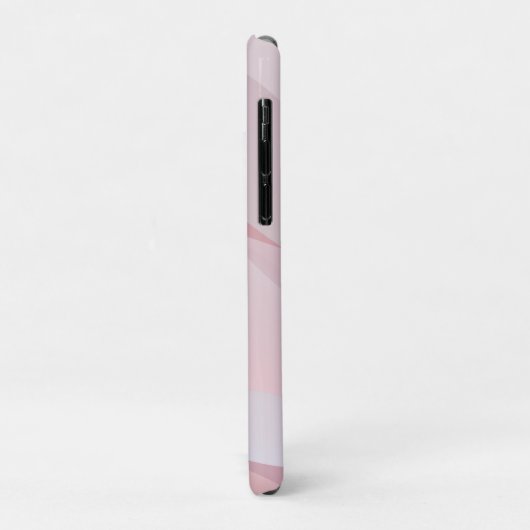 幾何学的な波パステルピンクのローズカラーと名前 Case-Mate iPhoneケース (裏面/左)