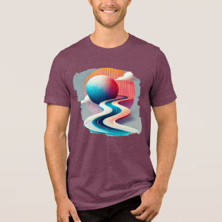 幾何学的な流れ – 抽象芸術パターンTシャツ トライブレンドTシャツ