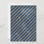 幾何学的な海軍および金ゴールドフレームの水彩画 招待状 (裏面)