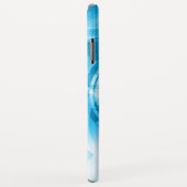 幾何学的な淡いブルーの抽象的なパターンモノグラム Case-Mate iPhoneケース (裏面/右)