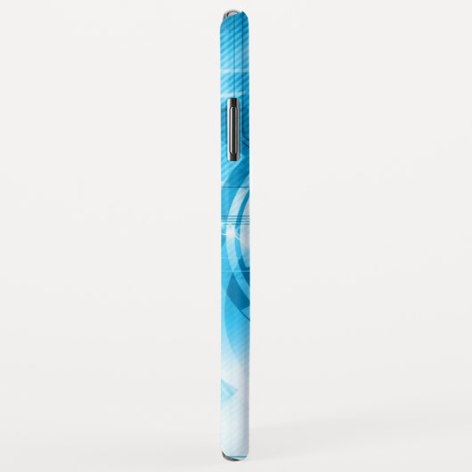 幾何学的な淡いブルーの抽象的なパターンモノグラム Case-Mate iPhoneケース (裏面/右)