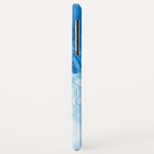 幾何学的な淡いブルーの抽象的なパターンモノグラム Case-Mate iPhoneケース (裏面/左)