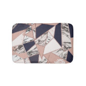 幾何学的な濃紺のモモの大理石およびばら色の金ゴールド バスマット (正面)