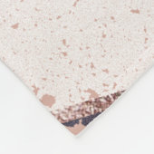 幾何学的な濃紺のモモの大理石およびばら色の金ゴールド フリースブランケット (角)