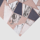 幾何学的な濃紺のモモの大理石およびばら色の金ゴールド 薄葉紙 (詳細)