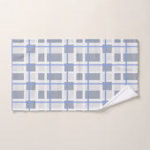 幾何学的な灰色および青の浴室タオルセット バスタオルセット (ハンドタオル)