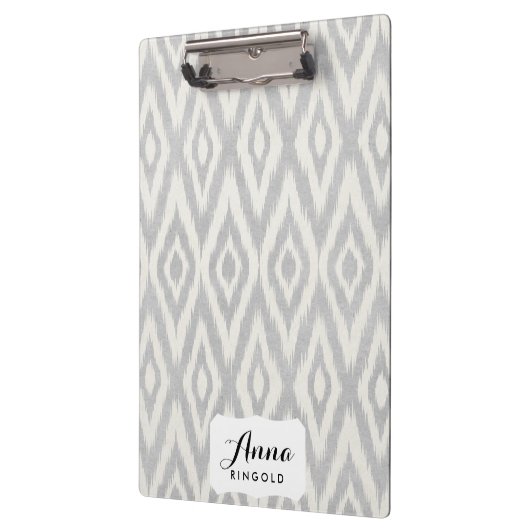 幾何学的な灰色のアステカなパステル調の水彩画のイカット静かに クリップボード (左)