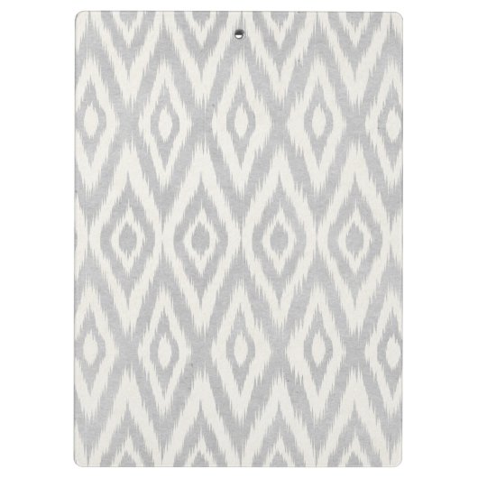 幾何学的な灰色のアステカなパステル調の水彩画のイカット静かに クリップボード (裏面)