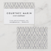 幾何学的な灰色のアステカなパステル調の水彩画のイカット静かに 名刺 (正面/裏面)