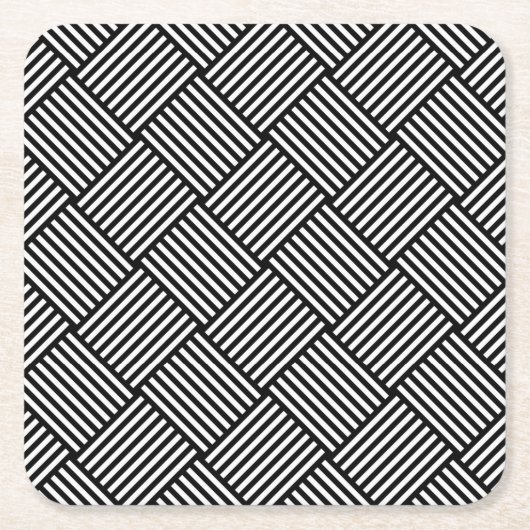 幾何学的な点検された質 スクエアペーパーコースター (正面)