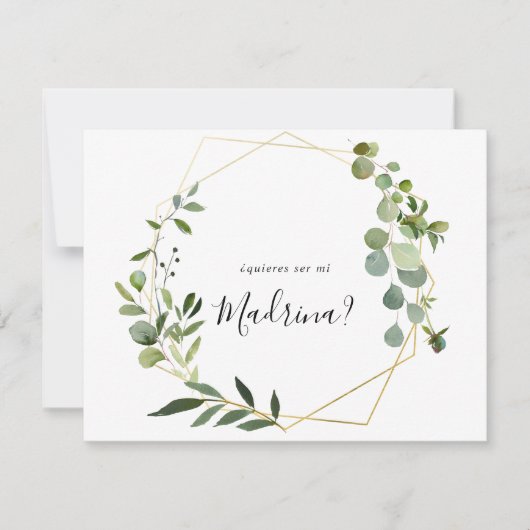 幾何学的な熱帯スペインのの花嫁の提案 ノートカード (正面)