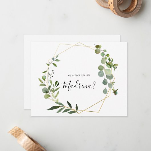 幾何学的な熱帯スペインのの花嫁の提案 ノートカード (正面/裏面インサイチュ)