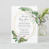 幾何学的な熱帯フローラの夏のドライブ(シャワー付) 招待状 (スタンド正面)