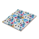 幾何学的な熱帯花のパターン タイル (側面)