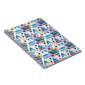 幾何学的な熱帯花のパターン ノートブック (右側)