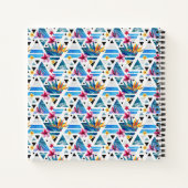 幾何学的な熱帯花のパターン ノートブック (裏面)