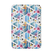 幾何学的な熱帯花のパターン バスマット (正面縦)