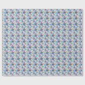 幾何学的な熱帯花パターン ラッピングペーパー (フラット)