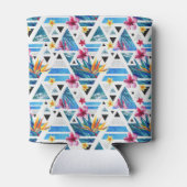 幾何学的な熱帯花パターン 缶クーラー (裏面)