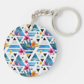 幾何学的な熱帯花模様 キーホルダー (裏面)