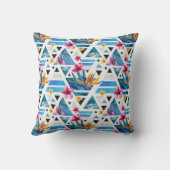 幾何学的な熱帯花模様 クッション (裏面)