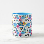 幾何学的な熱帯花模様 マグカップ (中央)