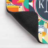 幾何学的な熱帯鳥|のモノグラム マウスパッド (コーナー)