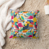 幾何学的な熱帯鳥 クッション (ブランケット)