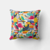 幾何学的な熱帯鳥 クッション (裏面)