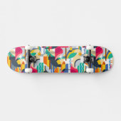 幾何学的な熱帯鳥 スケートボード (横)