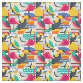 幾何学的な熱帯鳥 ファブリック (見本)