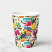 幾何学的な熱帯鳥 紙コップ (正面)