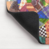 幾何学的な熱狂するなキルトのパッチワークキルトの抽象美術 マウスパッド (コーナー)