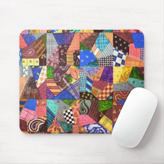 幾何学的な熱狂するなキルトのパッチワークキルトの抽象美術 マウスパッド (マウス)