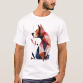 幾何学的な犬の抽象ポリゴンアニマルデザイン Tシャツ (正面)