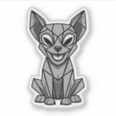 幾何学的な犬 シール (正面)