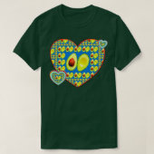 幾何学的な甘いハートはアボカドのパターンを形成する Tシャツ (デザイン正面)