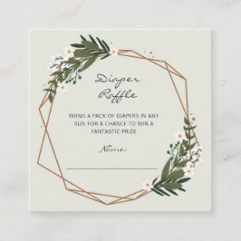 幾何学的な男女兼用おむつくじベビーシャワー エンクロージャーカード