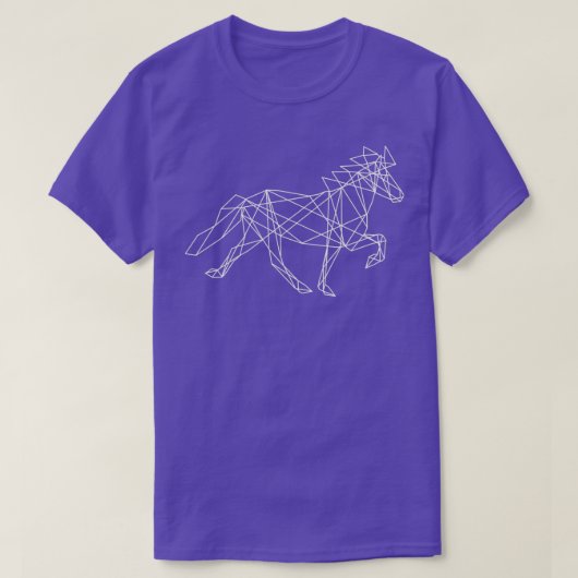 幾何学的な白いアイスランドの馬 Tシャツ (デザイン正面)