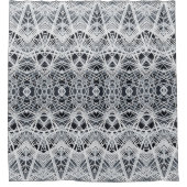 幾何学的な白いシャワーカーテン シャワーカーテン (正面)