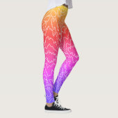 幾何学的な白い曲線の線（青） レギンス (右)