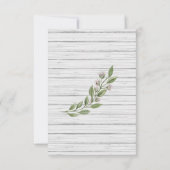 幾何学的な白い木の緑のフローラ サンキューカード (裏面)