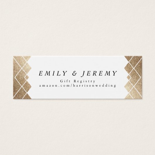 幾何学的な白い金ゴールドギャツビーのウェディングギフト (正面)