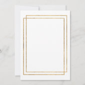 幾何学的な白い金ゴールドピンクのフローラ日付を保存 招待状 (裏面)