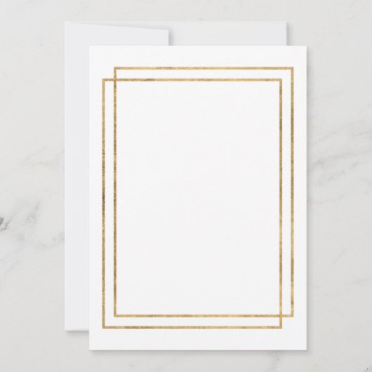 幾何学的な白い金ゴールドピンクのフローラ日付を保存 招待状 (裏面)