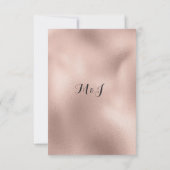 幾何学的な白とローズゴールドのグラデーション大理石のウェディング 招待状 (裏面)