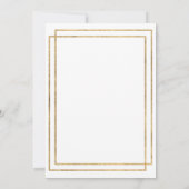 幾何学的な白金ゴールドピンクのミント結婚フラワー 招待状 (裏面)